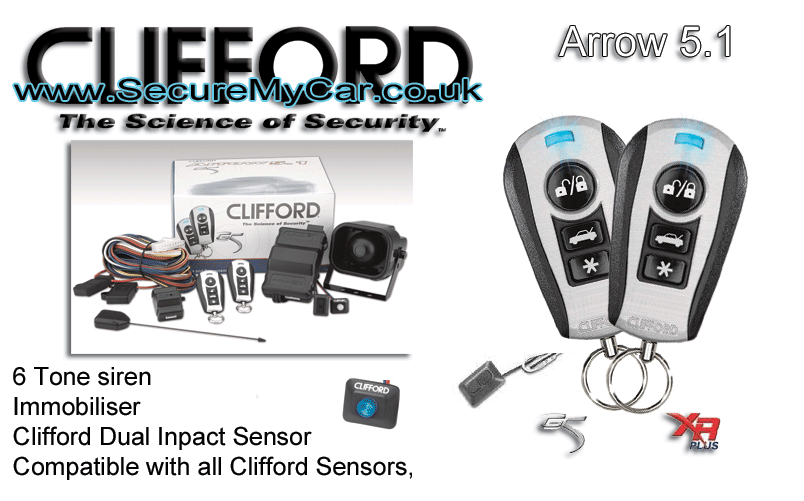 clifford arrow 5.1| clifford Car Alarm | cat 1 Car Alarms | Motorcycle